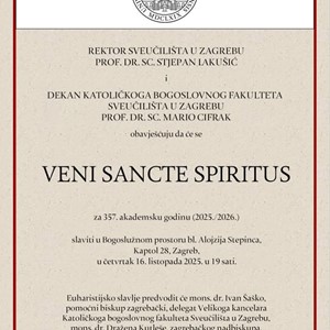 Misa sa zazivom Duha Svetoga za 357. akademsku godinu na Sveučilištu u Zagrebu